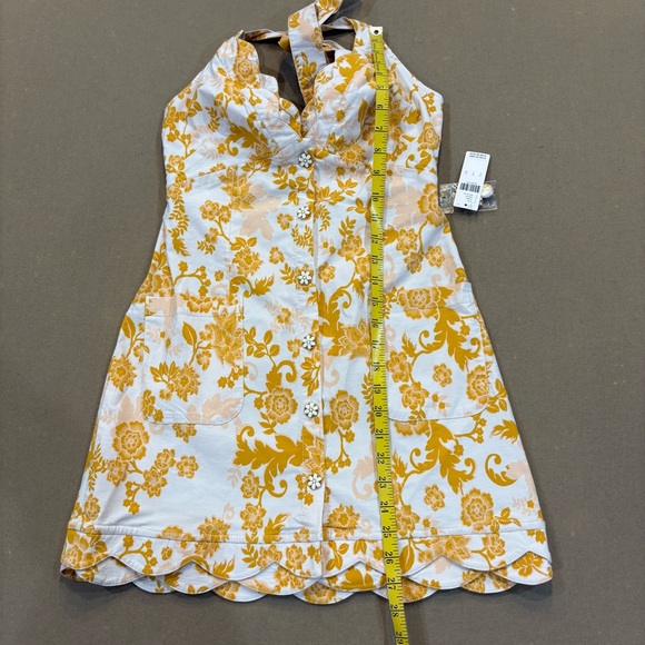 Maeve by Anthropologie Scalloped V-neck Halter Button Down Mini Dress Size 2 NWT - Picture 14 of 16